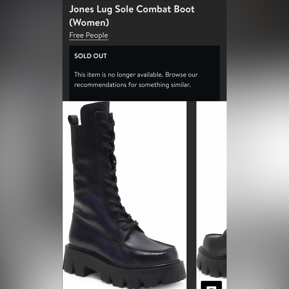 Free People Black Lug Sole Combat Boot